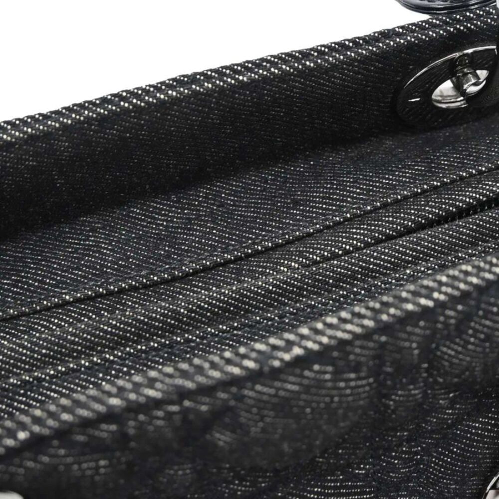 Christian Dior Vintage Lady Dior Cannage Quilt Denim Black Denim_Jeans Handbag - Picture 9 of 15